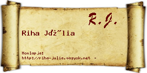 Riha Júlia névjegykártya
